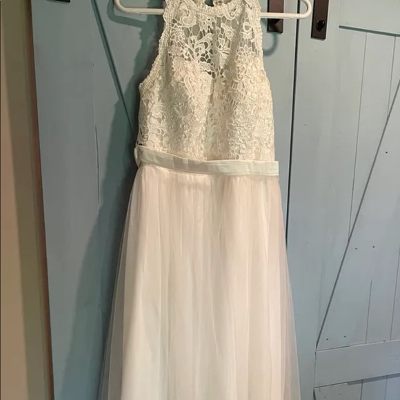 👰♀️❤️💍 A-Line Scoop Neck Floor-Length Tulle JJHouse Wedding Dress - Picture 7 of 8